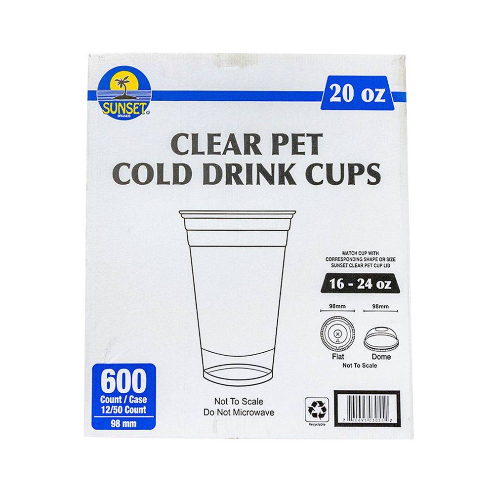 Sunset - Clear PET Cup - 20 oz 50ct (12X50|Case of 12)