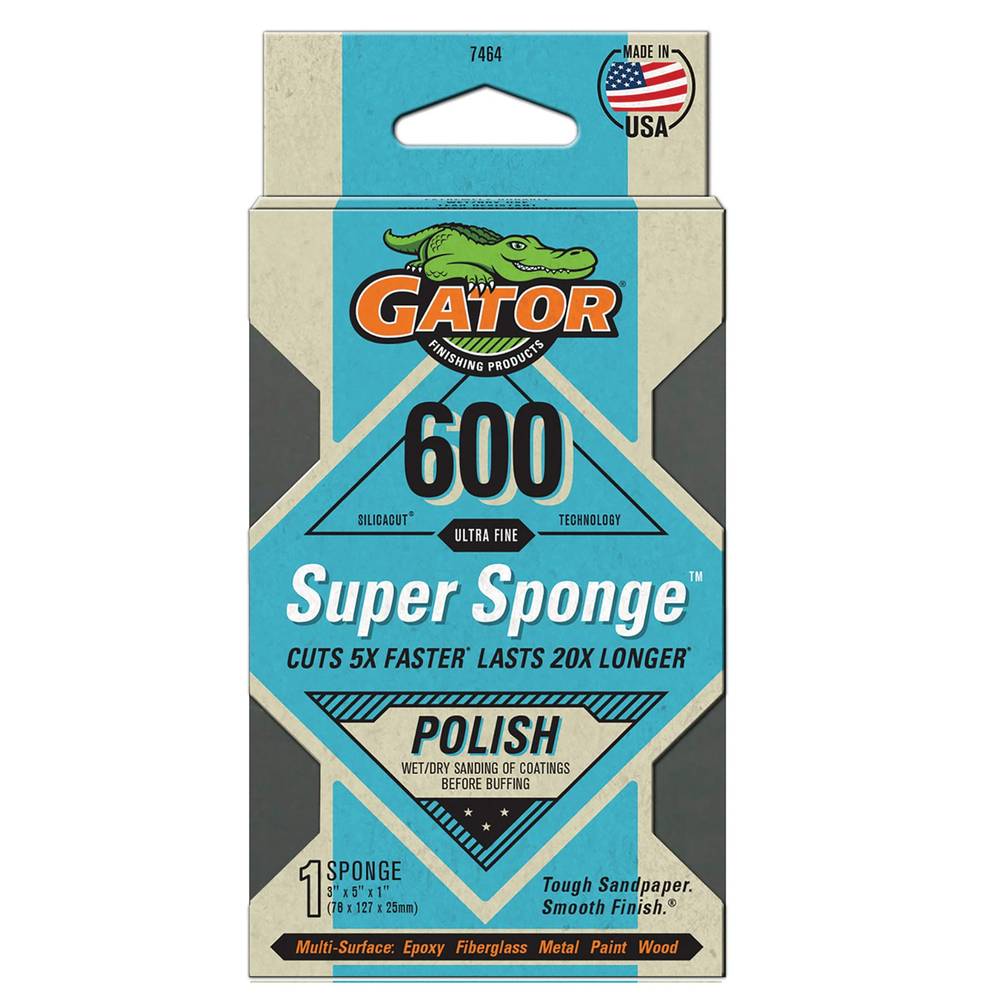 Gator SilicaCut Super Fine 600-Grit Sanding Block 3-in x 5-in | 746420