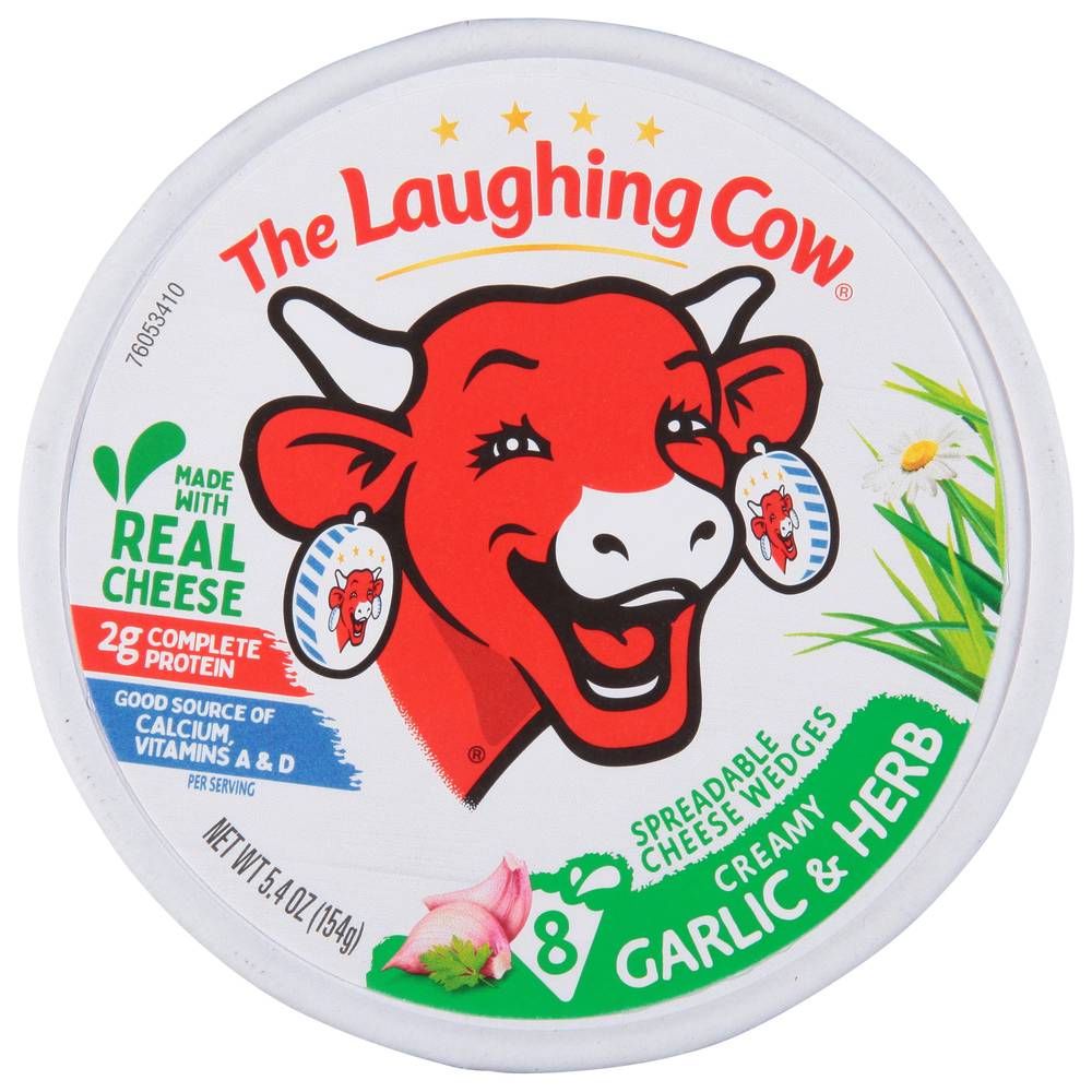 The Laughing Cow Creamy & Garlic Herb Spreadable Cheese Wedges