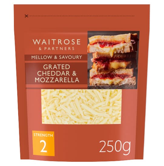 Waitrose & Partners Grated Cheddar & Mozzarella Cheese (250g)
