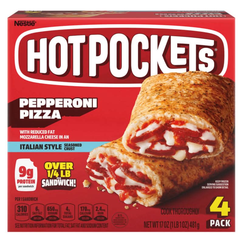 Hot Pockets Pepperoni Pizza Sandwiches, Italian Style (17 oz, 4 ct)