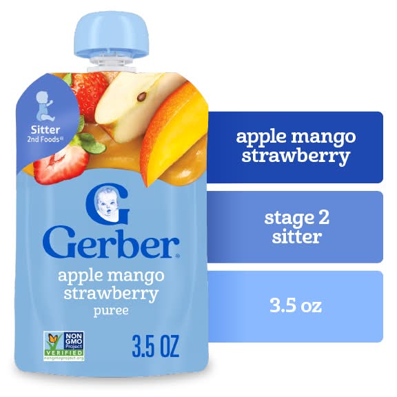 Gerber Apple Mango Strawberry Toddler 12+ Months Baby Food (3.5 oz)