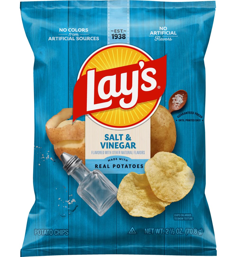 Lay's Flavored Potato Chips, Salt & Vinegar (2.5 oz)