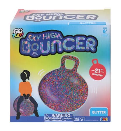 Sky High inflatable Bouncer Toy With Handle 21in Glitter