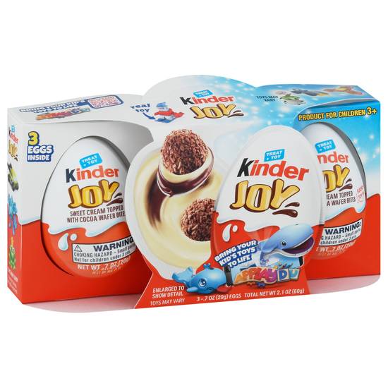 Kinder Joy Egg Sweet Cream Topped With Cocoa Wafers Bites (3 ct)