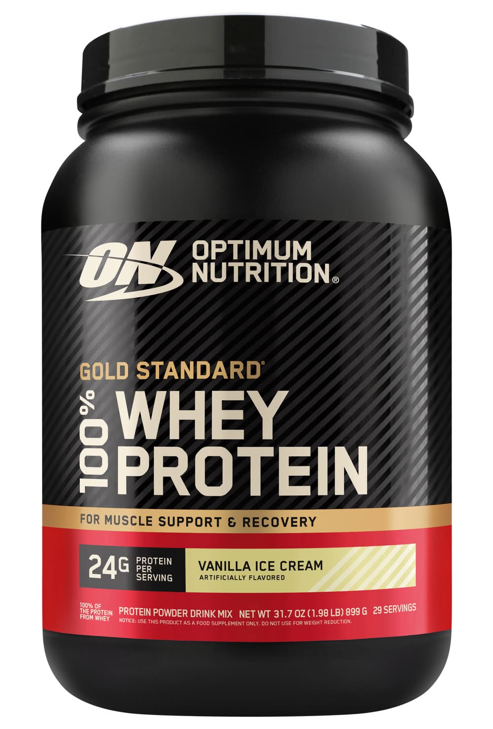 Optimum Nutrition Gold Standard 100% Whey Protein Drink Mix, Vanilla Ice Cream (2 lbs)