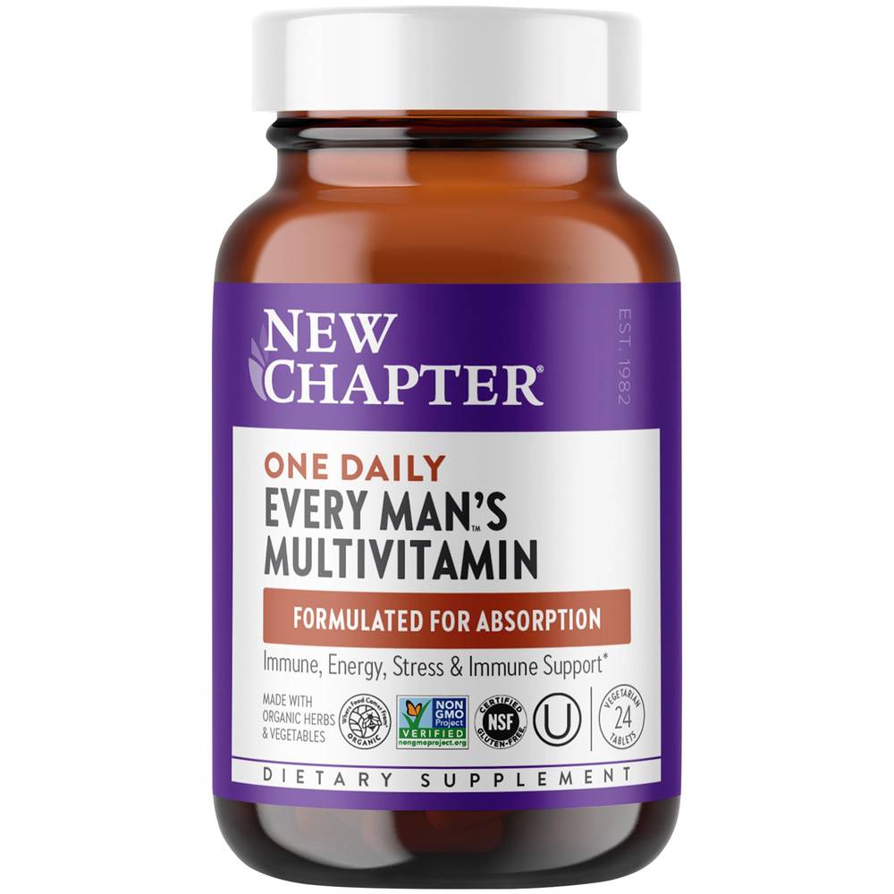 Organic Multivitamin For Every Man - Whole-Food Complex - Once Daily (24 Tablets)