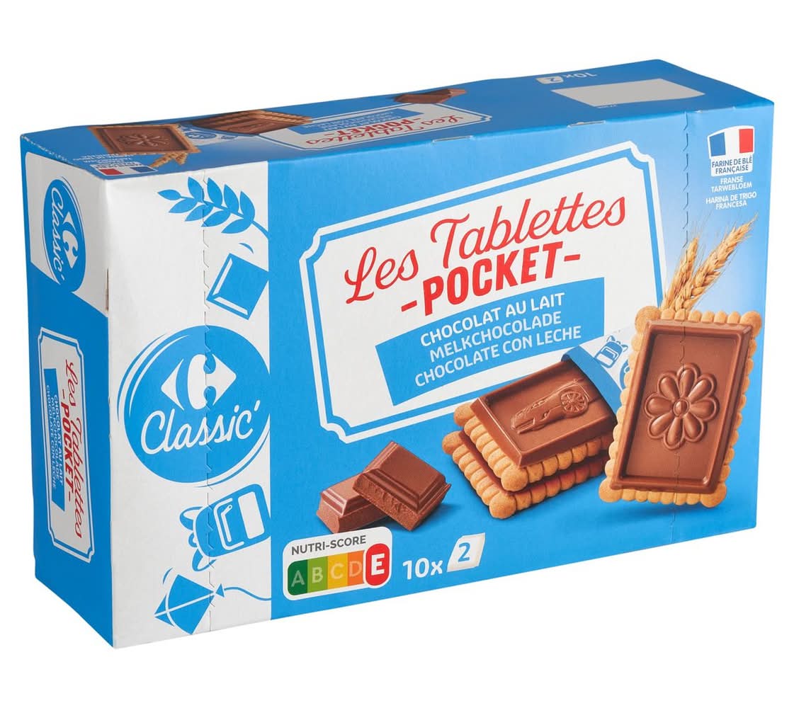 Carrefour Le Petit Beurre Chocolat Lait Tablette 10 x 25 g