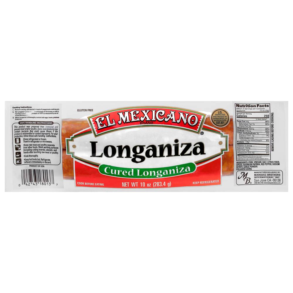 El Mexicano Cured Longaniza