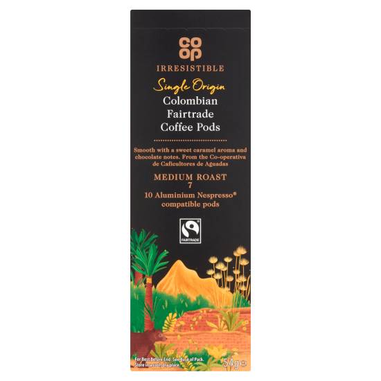 Co-Op Irresistible Single Origin Colombian Fairtrade Coffee Pods 54g