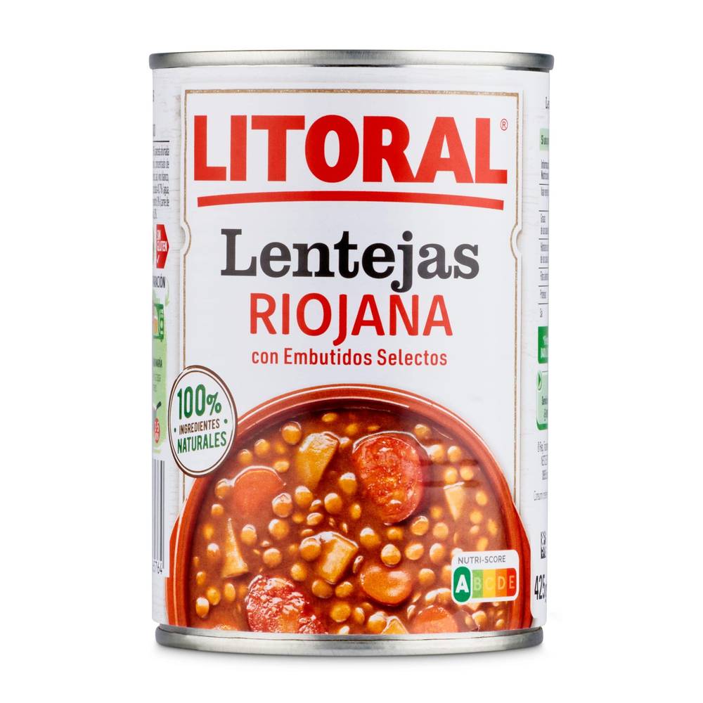 Lentejas A La Riojana Litoral Lata 430 G