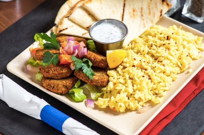 Order Falafel Plate food online from The Great Greek store, Palm Beach Gardens on bringmethat.com