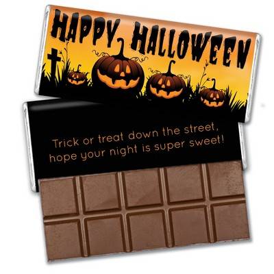 12 Pcs Halloween Candy Party Favors in Bulk Belgian Chocolate Bars - Pumpkins