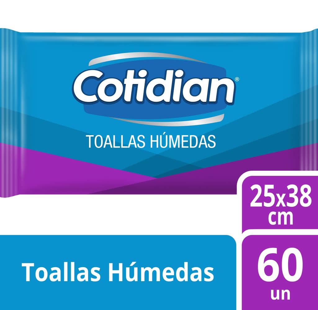 Cotidian · Toallitas Húmedas (60 un) (25 x 38 cm)