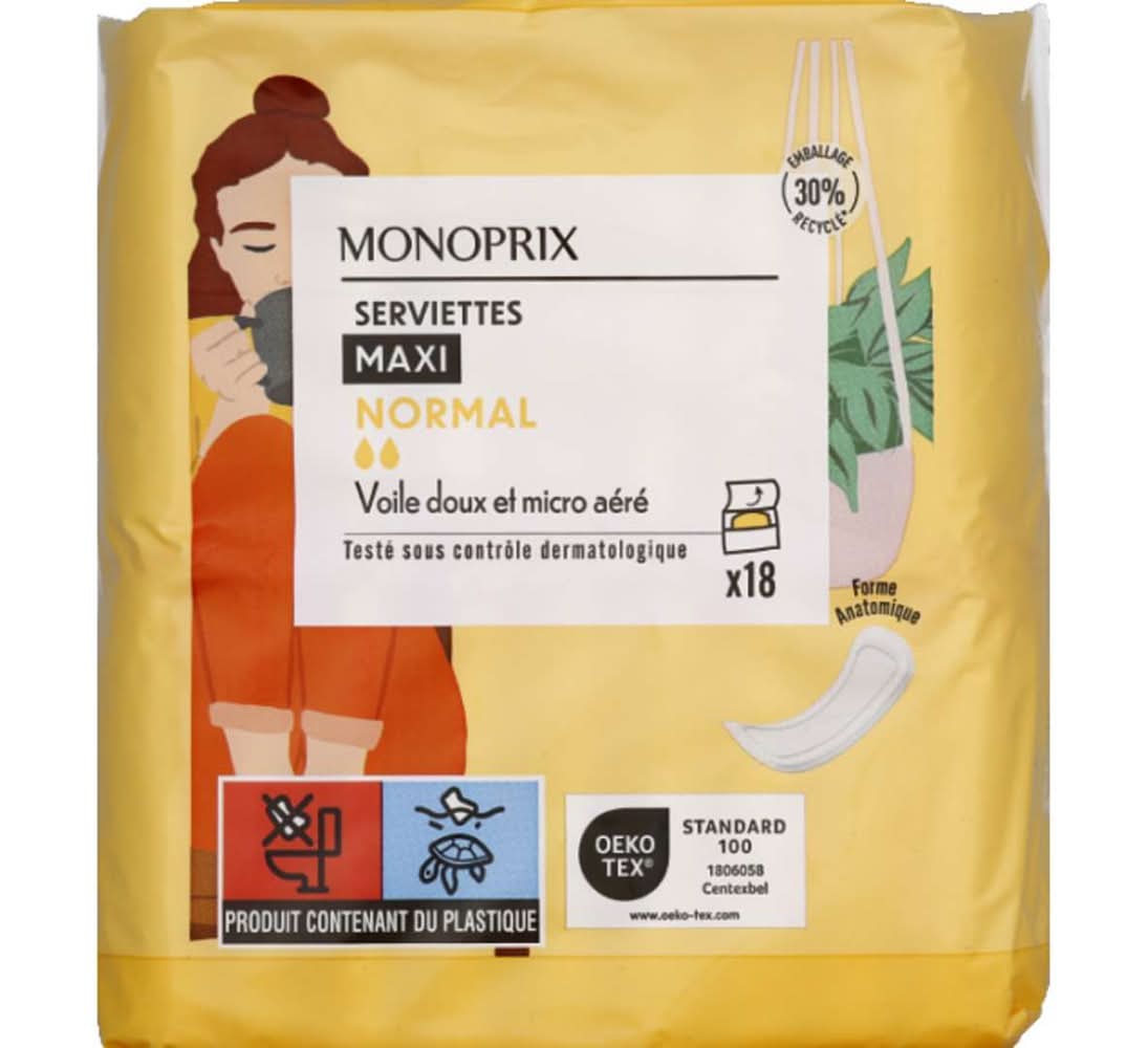 Monoprix - Serviettes maxi normal (18)