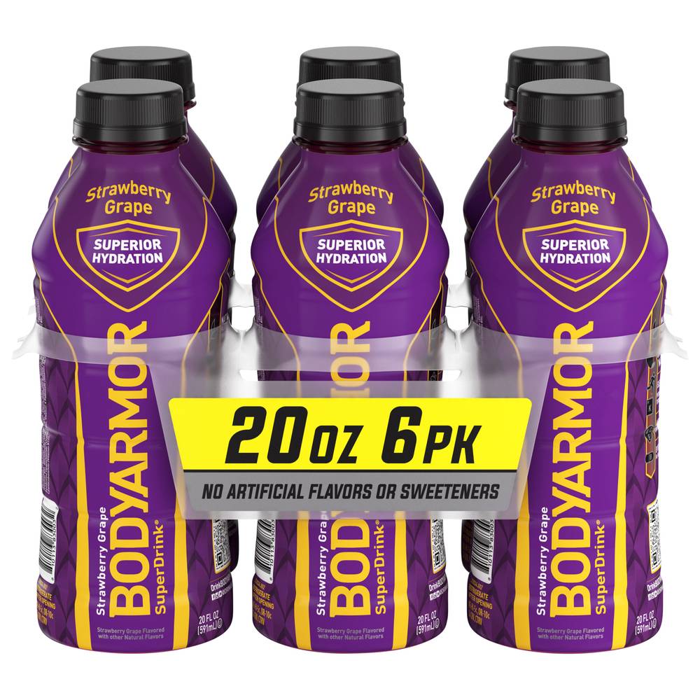 BODYARMOR Sports Drink, Strawberry-Grape (6 x 3.33 fl oz)