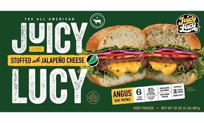 Juicy Lucy Angus Beef Patties Stuffed with Jalapeno American Cheese - Frozen - 32oz/6ct