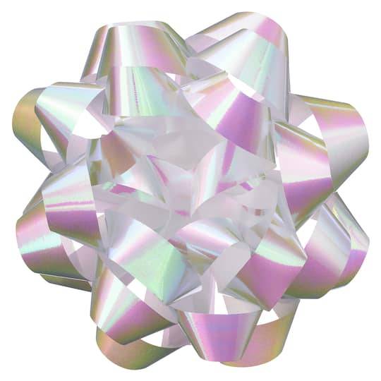 Celebrate It Holographic Gift Bow, White