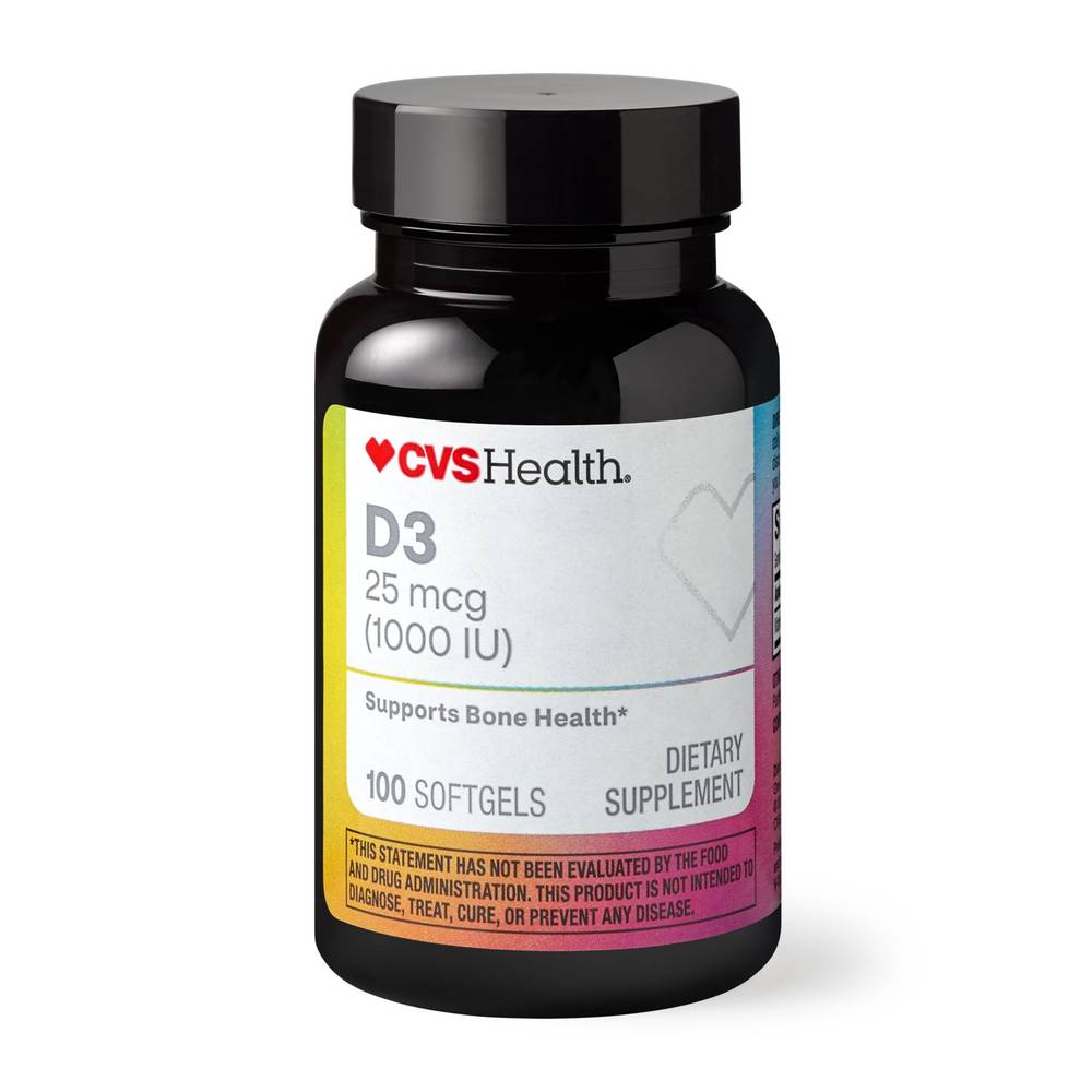 Cvs Health Vitamin D3 1000Iu Softgels, 100 Ct