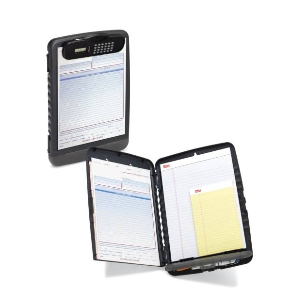 Office Depot Brand Form Holder Storage Clipboard Box With Calculator, 10 x 14-1/2 In, Charcoal