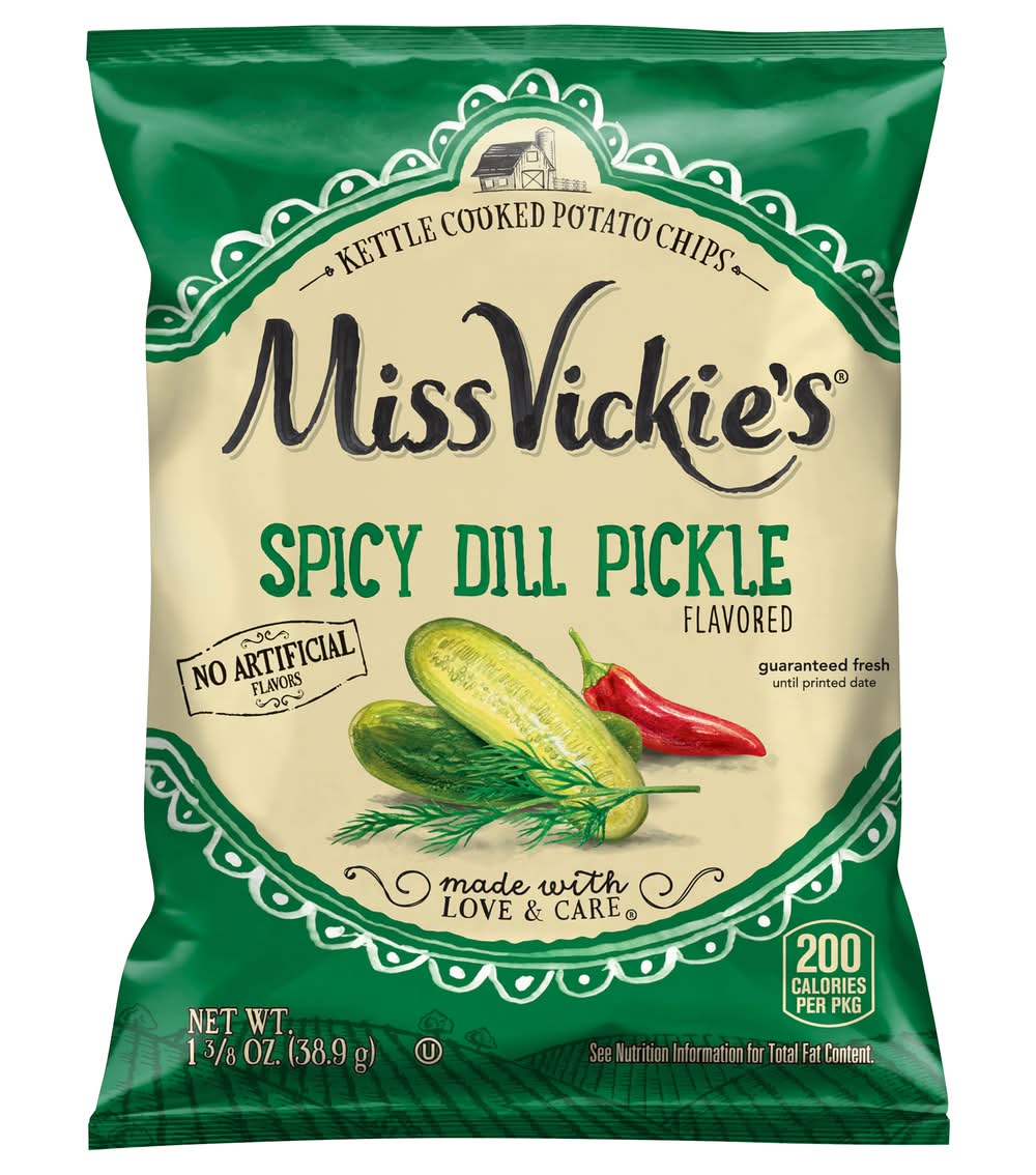 Miss Vickie's Kettle Cooked Potato Chips, Spicy Dill Pickle (1.38 oz)