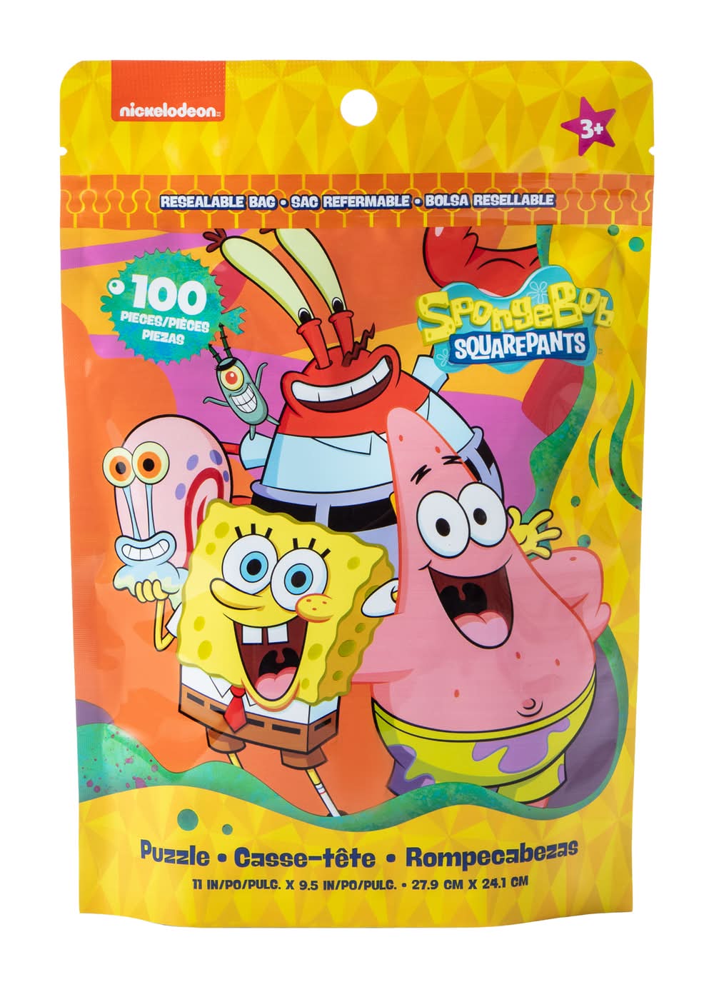 Licensed Puzzle Resealable Bag 24-Pieces SpongeBob