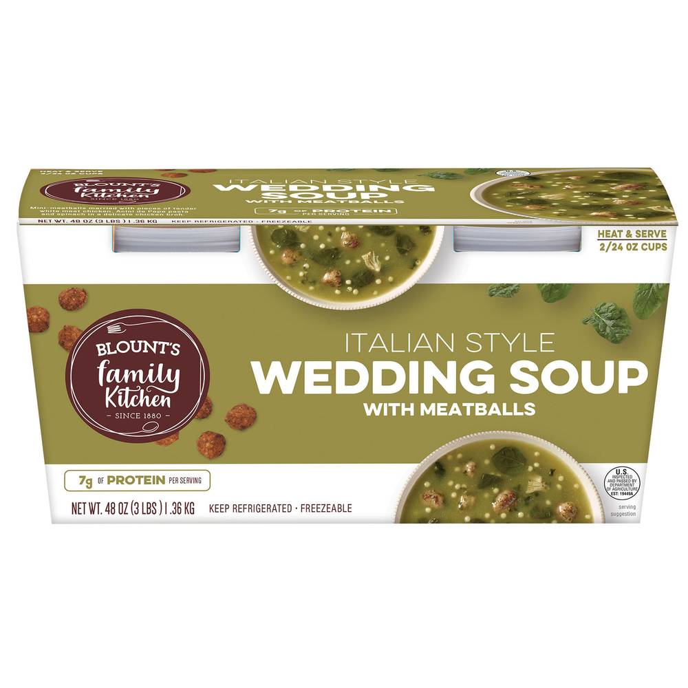 Blount's Family Kitchen Italian Wedding Soup With Meatballs (48 oz, 2 ct)