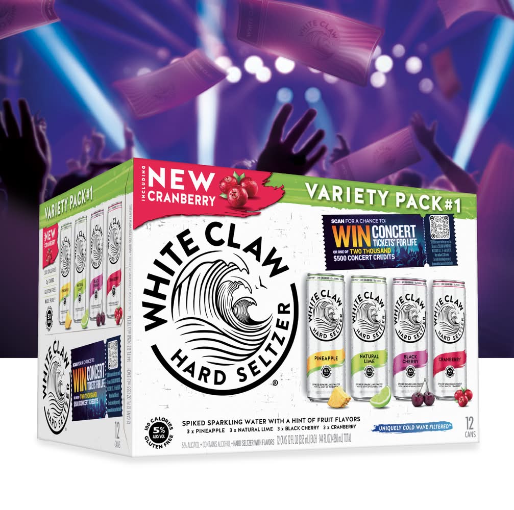 White Claw Hard Seltzer Variety pack, Cranberry-Black Cherry
