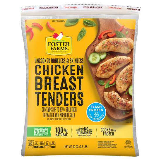 Foster Farms Boneless Skinless Chicken Breast Tenders (40 oz)
