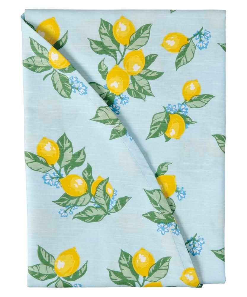 Kirkton House 70" Round Lemons Cotton Tablecloth