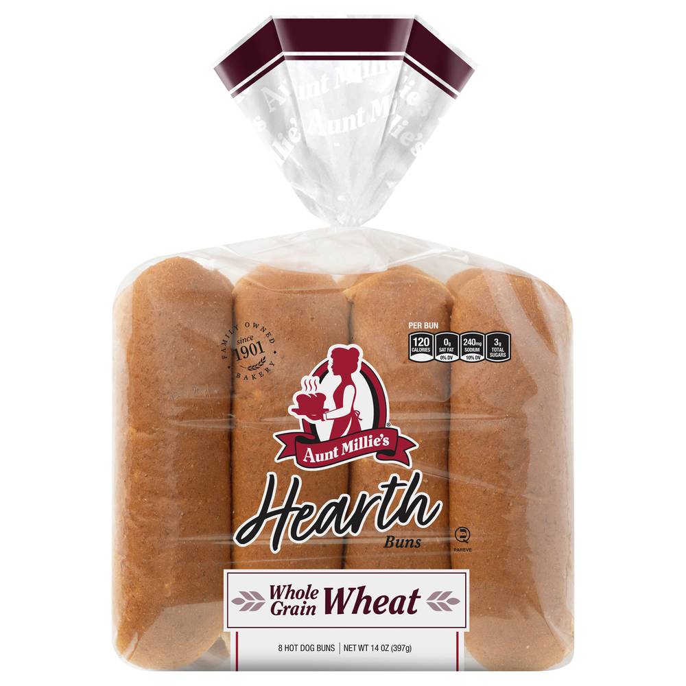 Aunt Millie's Hearth Whole Grain Wheat Hot Dog Buns (12.5 oz)