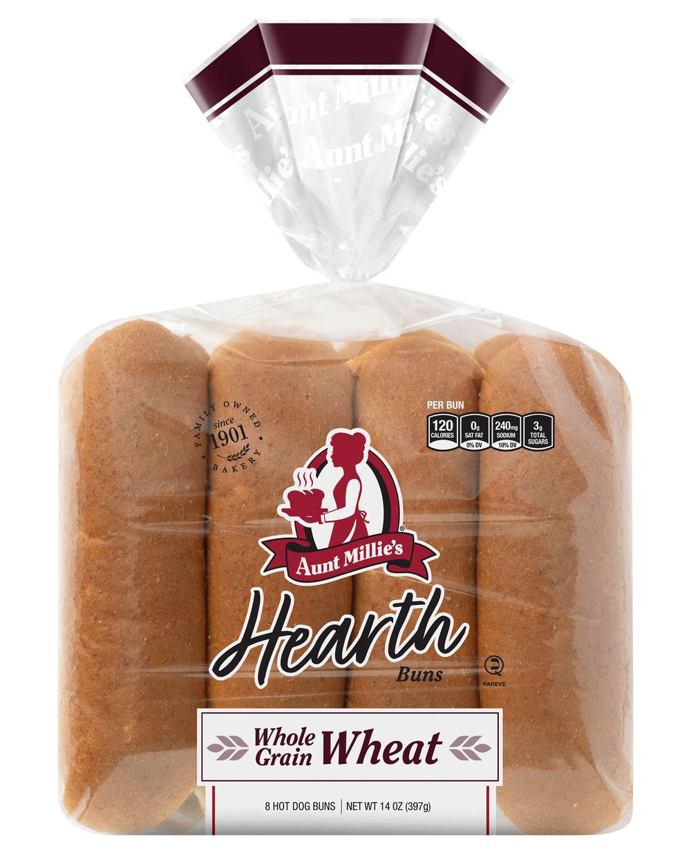 Aunt Millie's Hearth Whole Grain Wheat Hot Dog Buns (12.5 oz)