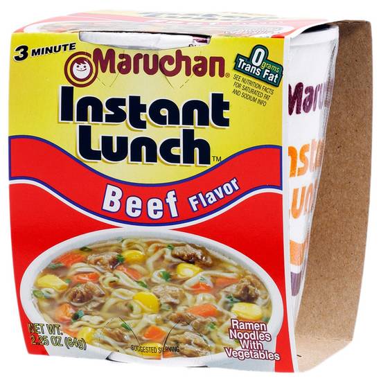 Order Maruchan Instant Lunch Beef Flavored Ramen Noodle Soup 2.25oz food online from Everyday Needs By Gopuff store, Fairfield on bringmethat.com
