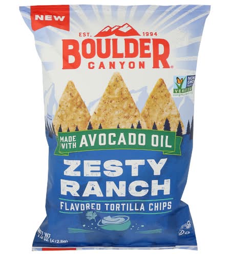 Boulder Canyon Zesty Ranch Flavored Tortilla Chips Made With Avocado Oil