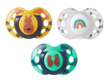 Tommee Tippee Fun Style Pacifiers, Green - White - Yellow (3 ct)