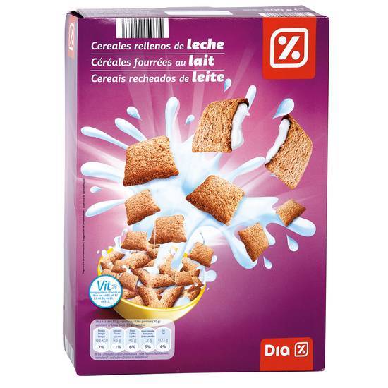 DIA cereales rellenos de leche paquete 500 gr