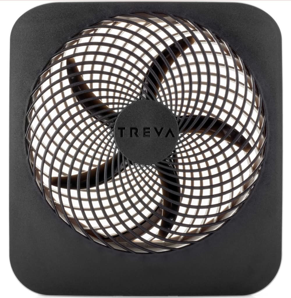 Treva Battery Powered Portable Fin Fan With Adapter, 10 in