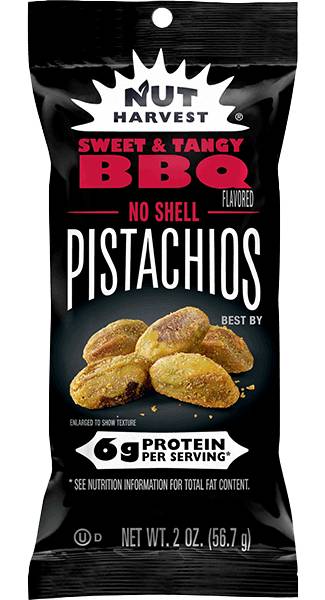 Nut Harvest® Sweet & Tangy BBQ No-Shell Pistachios 2oz