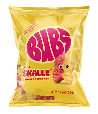 Swedish Bubs® Sour Skalle™ Lemon Raspberry 5.5oz Lemon Raspberry