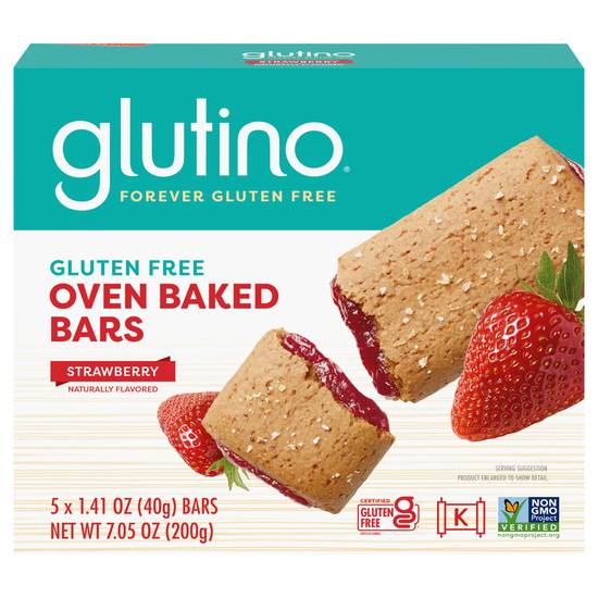 Glutino Gluten Free Strawberry Oven Baked Bars (5 x 1.4 oz)