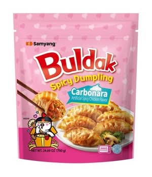 Samyang Buldak Frozen Carbonara Dumpling, Spicy Chicken (24.69 oz)