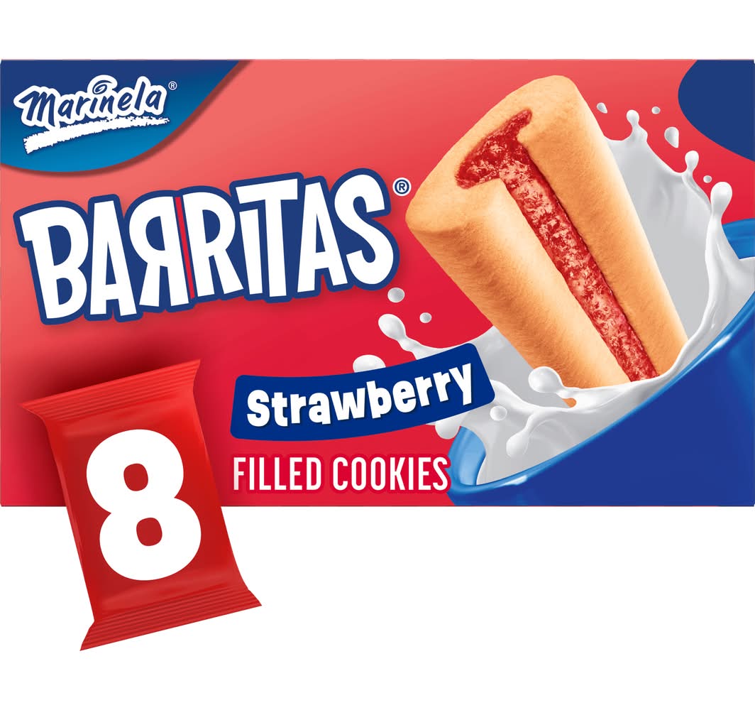 Marinela Barritas Filled Cookies, Strawberry (8 x 2.36 oz)