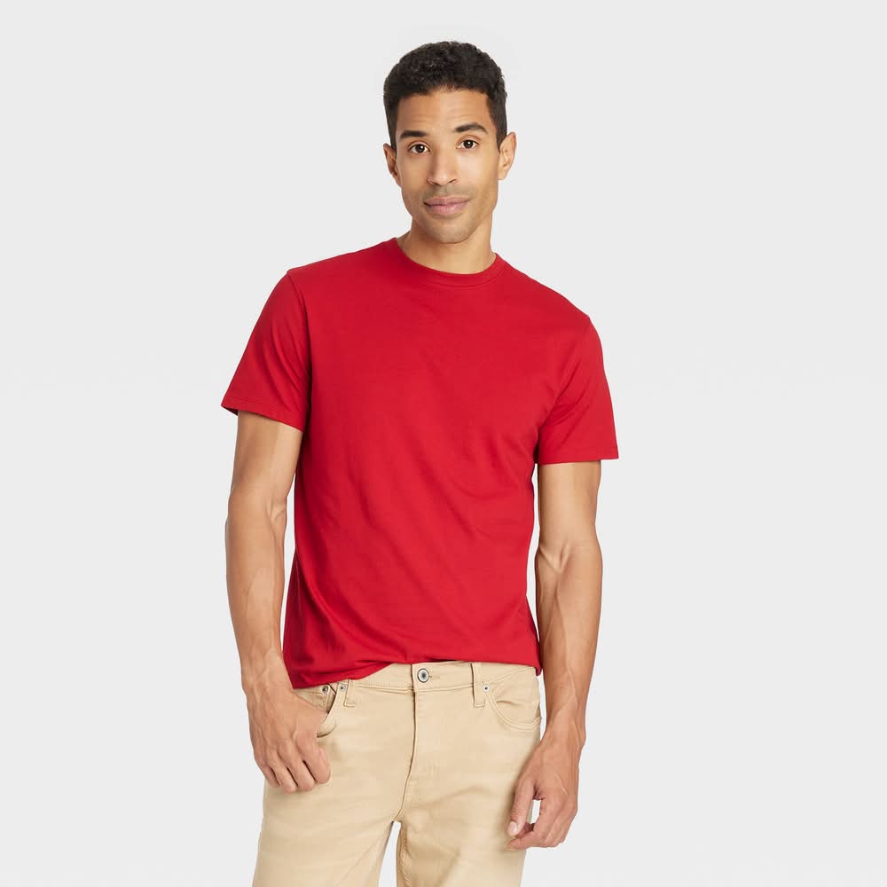 Goodfellow & Co. Every Wear Short Sleeve T-Shirt, Men, M, Red Velvet