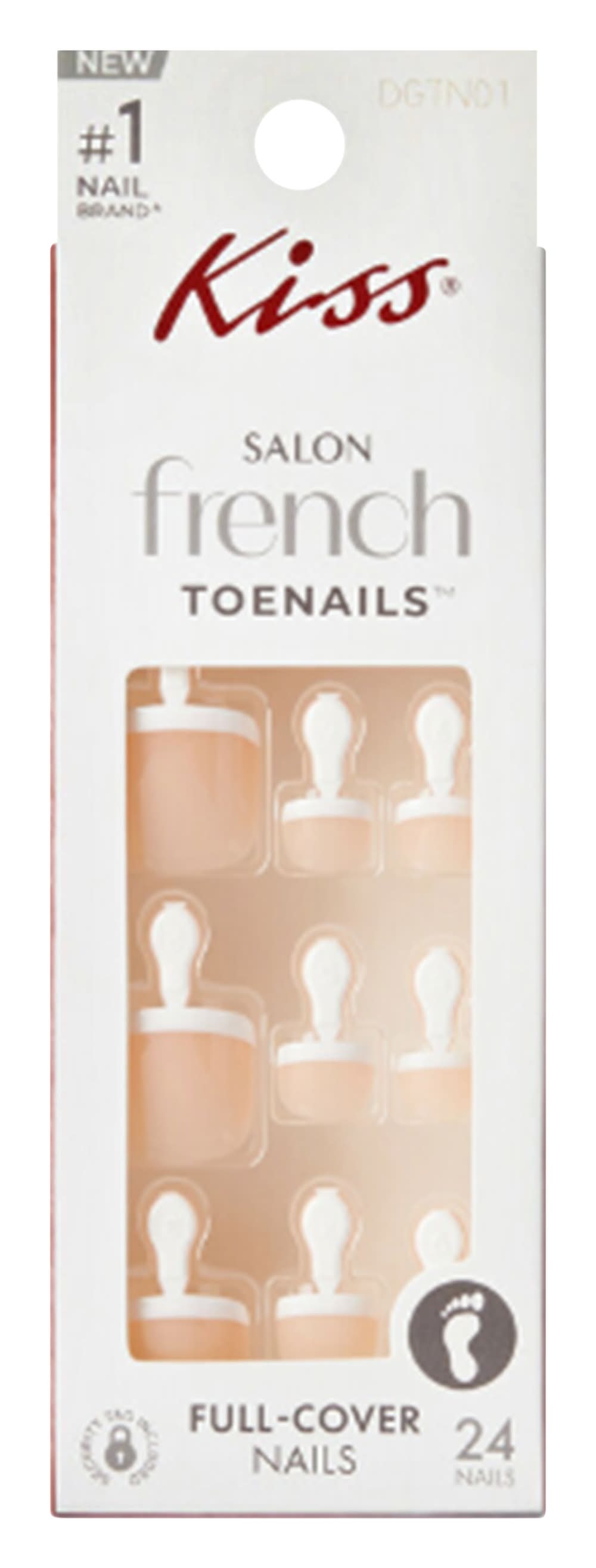 Kiss® Salon French Toenails 24-Pack