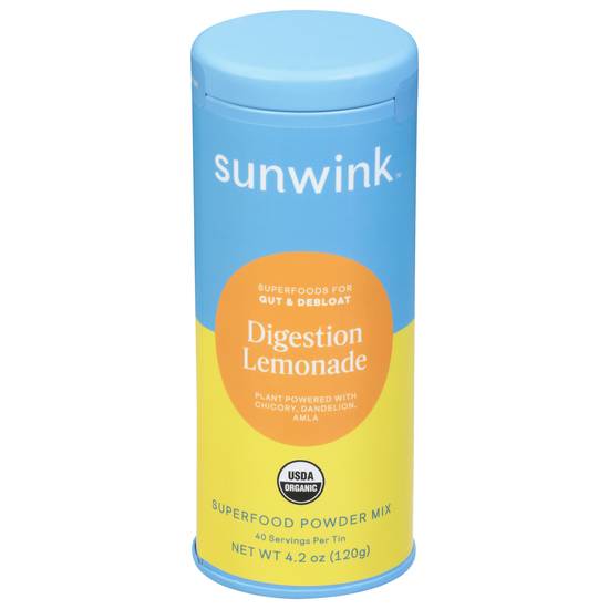 Sunwink Digestion Lemonade Superfood Powder Mix (4.2 oz)