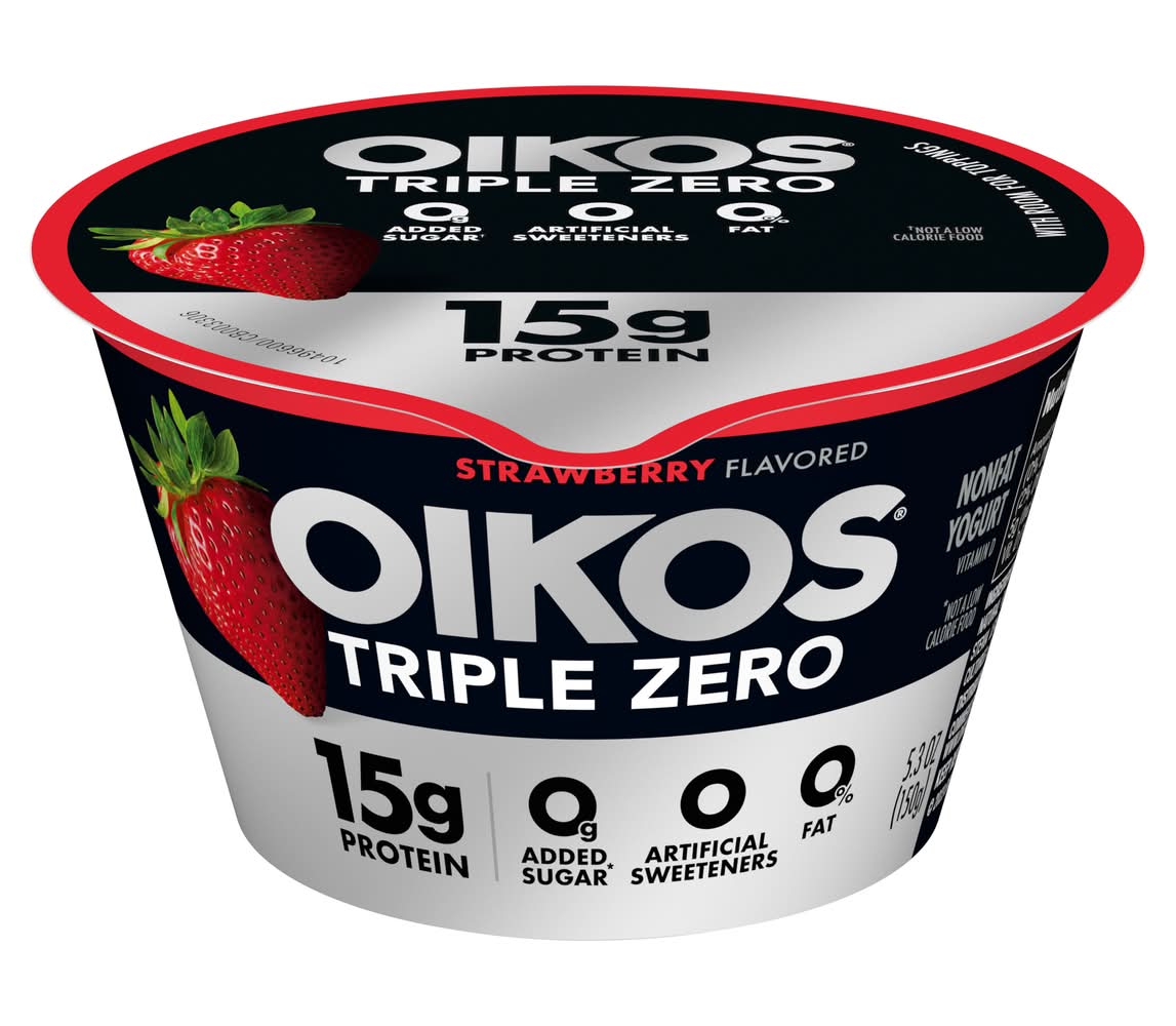 Oikos Triple Zero Greek Yogurt, Strawberry (5.3 oz)