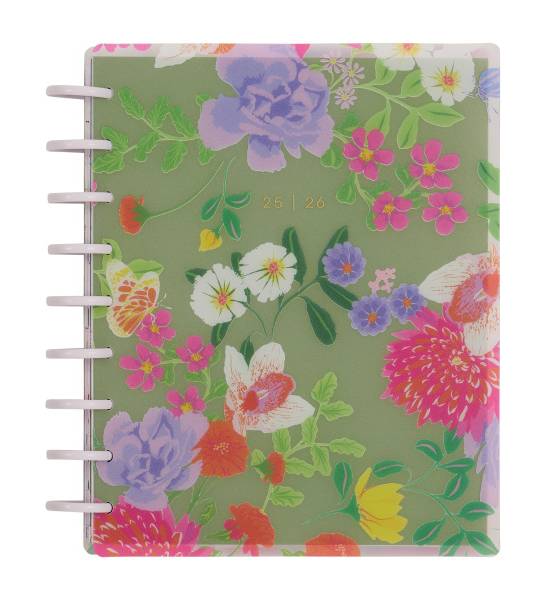 2025-2026 Happy Planner Monthly/Weekly Classic Happy Planner, 7" x 9-1/4", Bright Bouquet, July 2025 To June 2026, PD0024C051