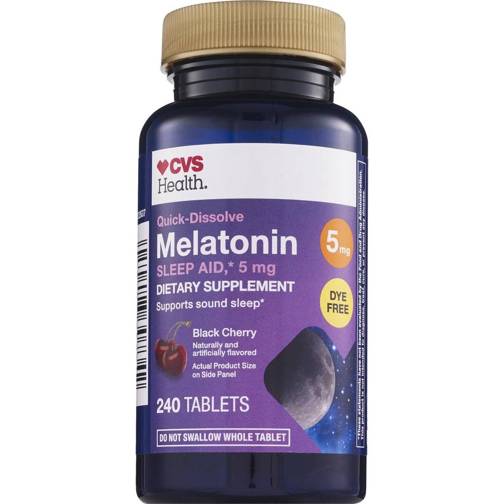 CVS Health Quick-Dissolve Melatonin Tablets, Black Cherry