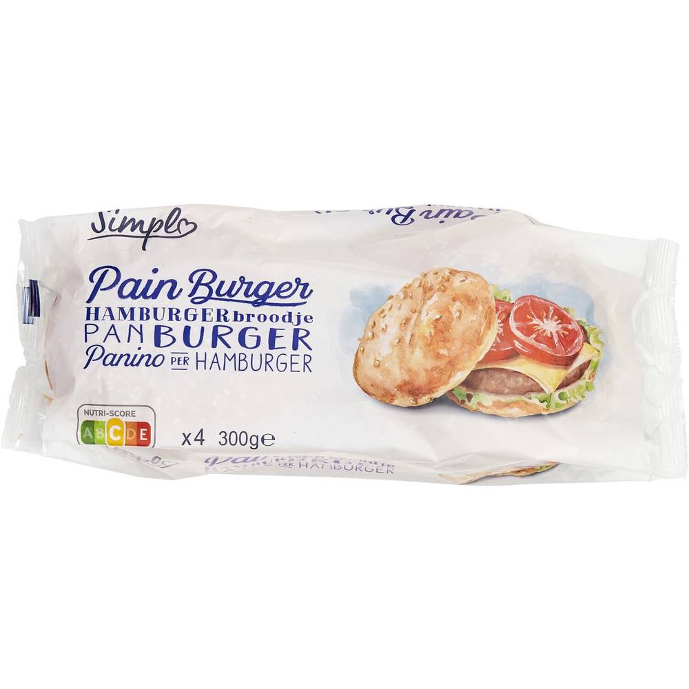 Pain Burger SIMPL - le paquet de 4 - 300g