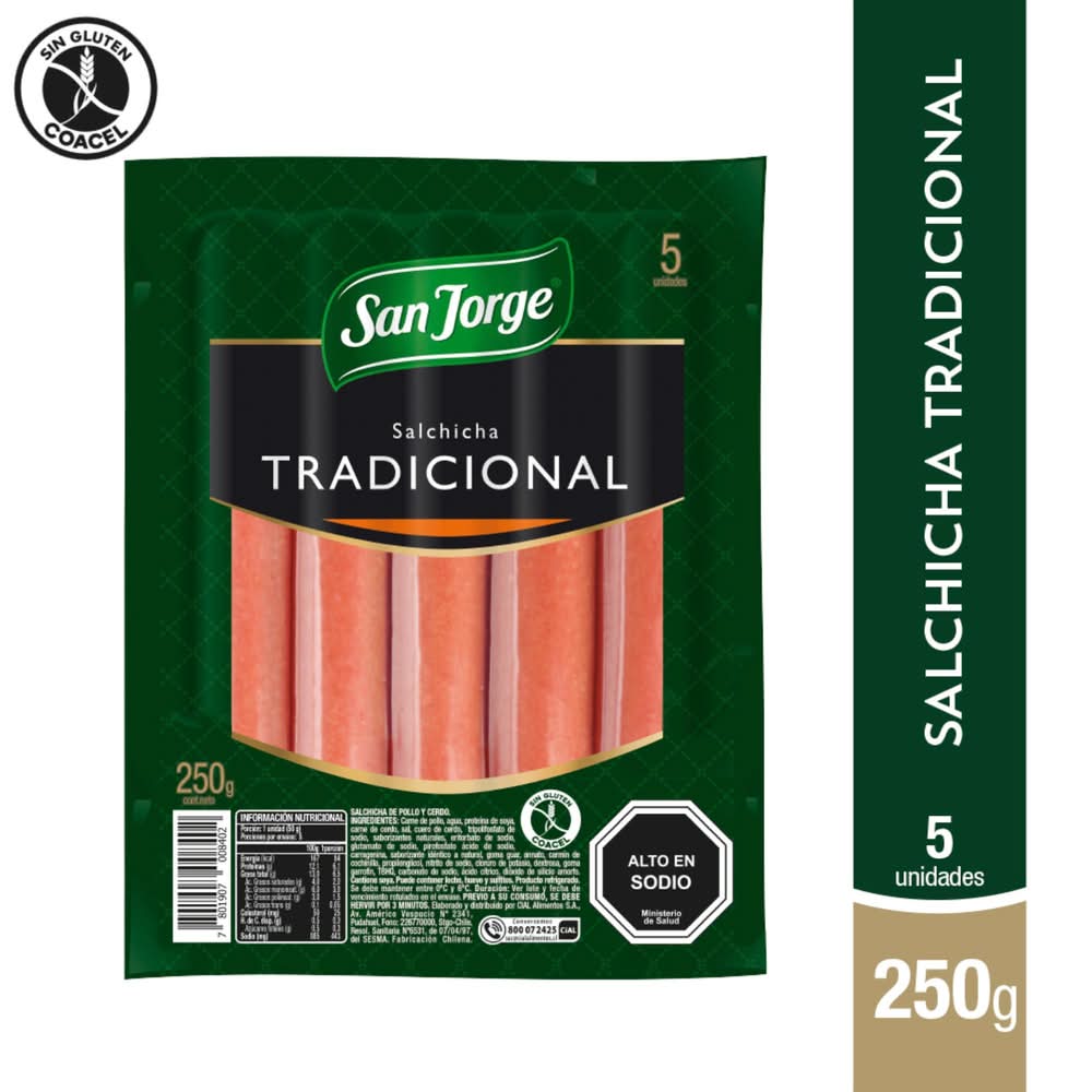 San Jorge · Salchicha tradicional - Pollo-Cerdo (5 un)